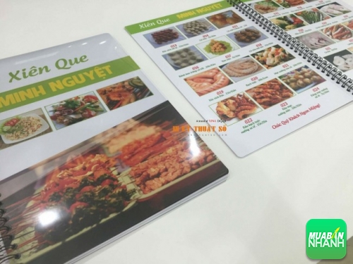 Menu lò xo từ tấm thẻ nhựa lớn cho Xiên Que Minh Nguyệt